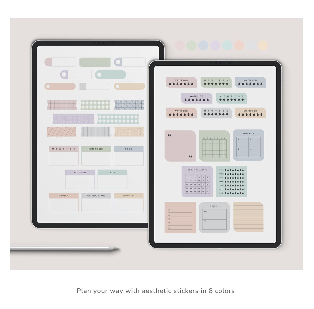 Pastel Portrait Digital Planner 2026