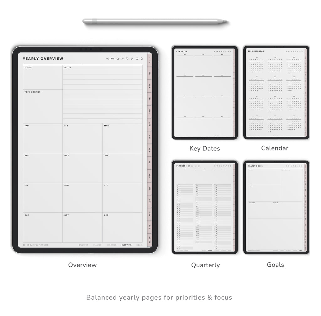 Neutral Portrait Digital Planner 2026