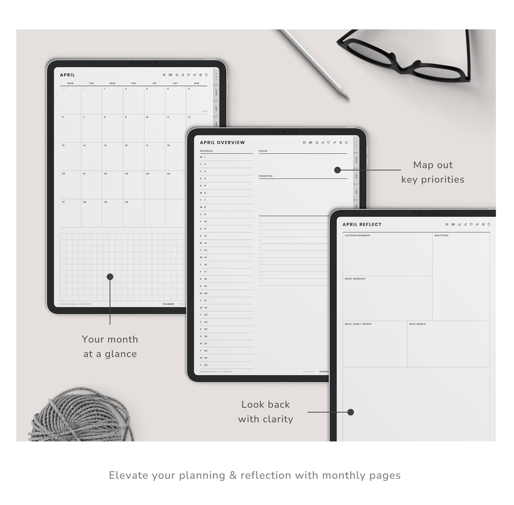 Neutral Portrait Digital Planner 2026