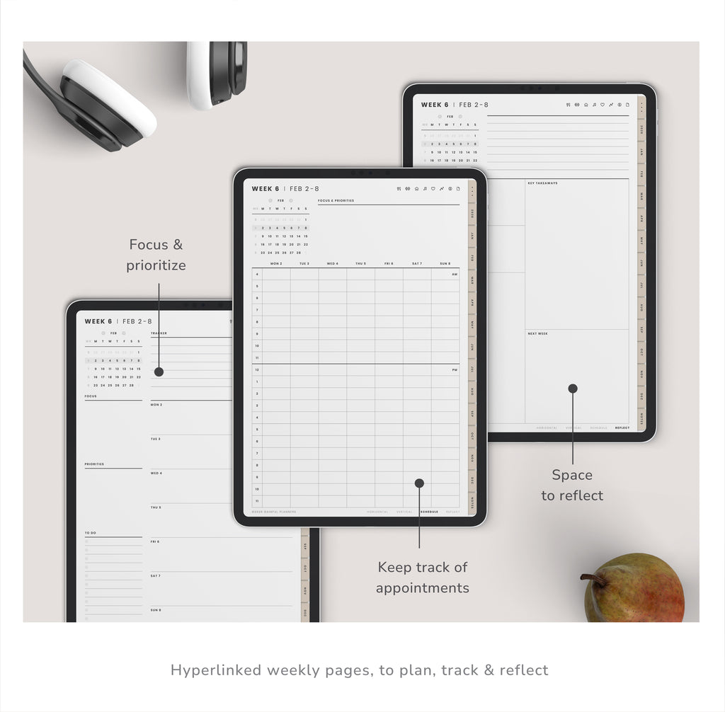Neutral Portrait Digital Planner 2026