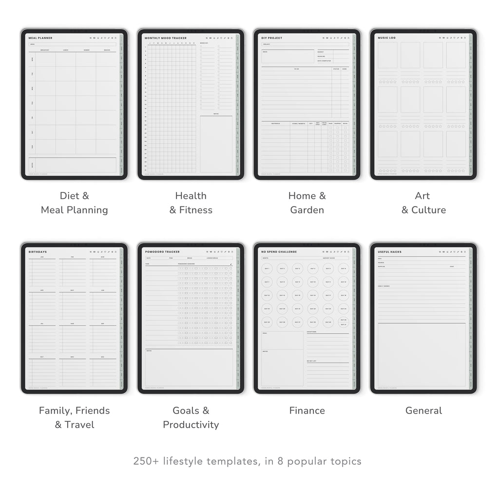 Neutral Portrait Digital Planner 2026