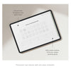 Note paper template with customizable sections on a tablet screen