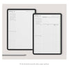 Two planner pages with daily to-do and bullet journal options on a light gray background.
