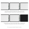 Various landscape notebook templates with different line patterns on a white background.